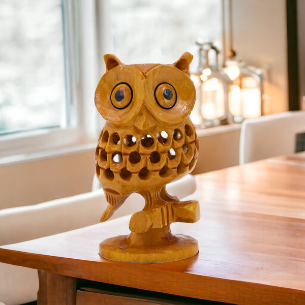 Natriel Wooden Owl Statue